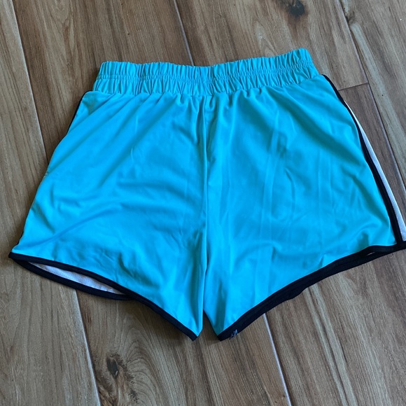 ❤️🤍💙 Small turquoise workout shorts with built in briefs - Picture 3 of 3